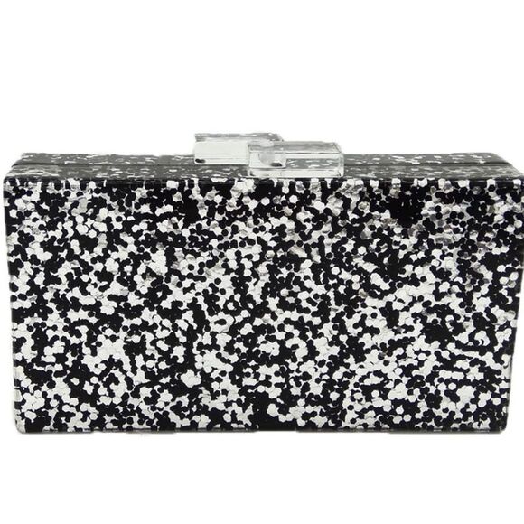 Evil Eye Acrylic Clutch & Shoulder bag (All Black) - Picture 5 of 5